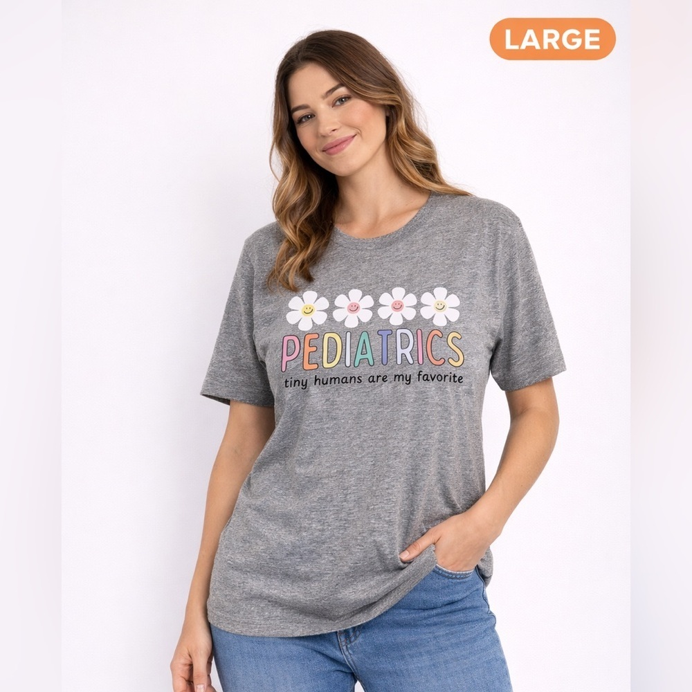 Gray Pediatrics Graphic T-Shirt CUSTOM MADE HAND CRAFTED size LARGE